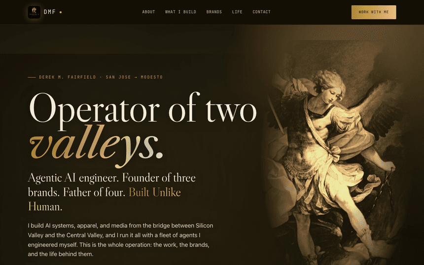 Screenshot of derekfairfield.com