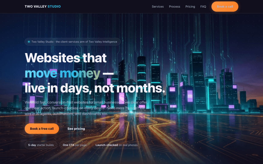Two Valley Studio — Websites That Move Money